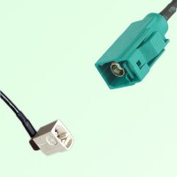 FAKRA SMB B 9001 white Female RA to Z 5021 Water Blue Female Cable