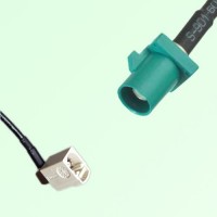 FAKRA SMB B 9001 white Female Jack RA to Z 5021 Water Blue Male Cable