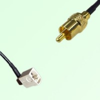 FAKRA SMB B 9001 white Female Jack Right Angle to RCA Male Plug Cable