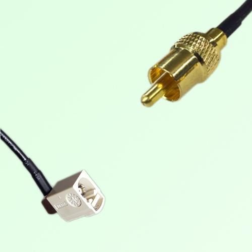 FAKRA SMB B 9001 white Female Jack Right Angle to RCA Male Plug Cable FAKRA SMB B 9001 white Female Jack Right Angle to RCA Male Plug Cable