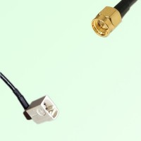 FAKRA SMB B 9001 white Female Jack Right Angle to SMA Male Plug Cable