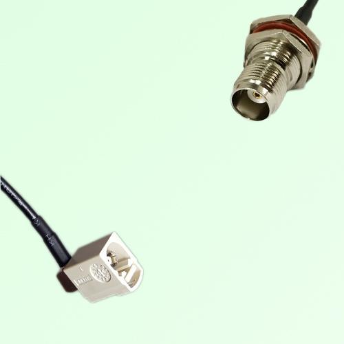 FAKRA SMB B 9001 white Female Jack RA to TNC Bulkhead Female Cable FAKRA SMB B 9001 white Female Jack RA to TNC Bulkhead Female Cable