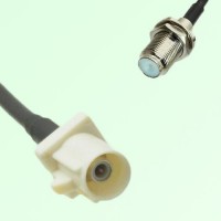 FAKRA SMB B 9001 white Male Plug to F Bulkhead Female Jack Cable FAKRA SMB B 9001 white Male Plug to F Bulkhead Female Jack Cable