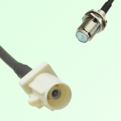 FAKRA SMB B 9001 white Male Plug to F Bulkhead Female Jack Cable FAKRA SMB B 9001 white Male Plug to F Bulkhead Female Jack Cable