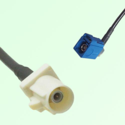 FAKRA SMB B 9001 white Male Plug to C 5005 blue Female Jack RA Cable