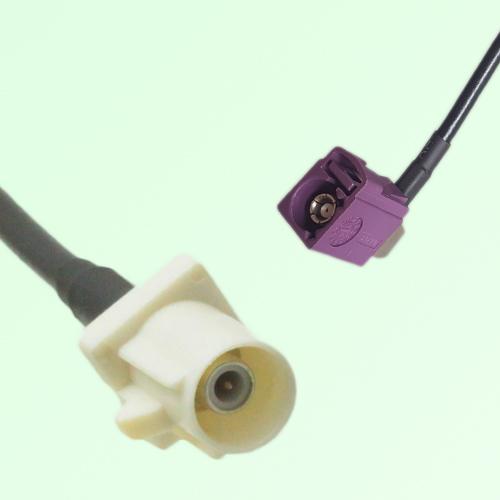 FAKRA SMB B 9001 white Male to D 4004 bordeaux Female RA Cable FAKRA SMB B 9001 white Male to D 4004 bordeaux Female RA Cable