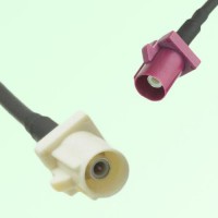FAKRA SMB B 9001 white Male Plug to D 4004 bordeaux Male Plug Cable