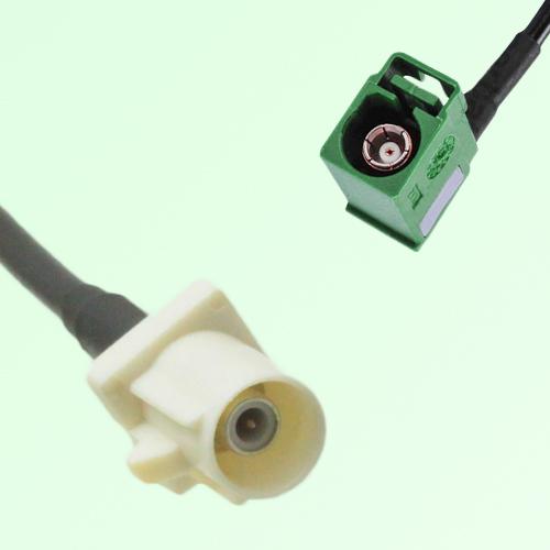 FAKRA SMB B 9001 white Male Plug to E 6002 green Female Jack RA Cable