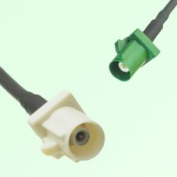FAKRA SMB B 9001 white Male Plug to E 6002 green Male Plug Cable