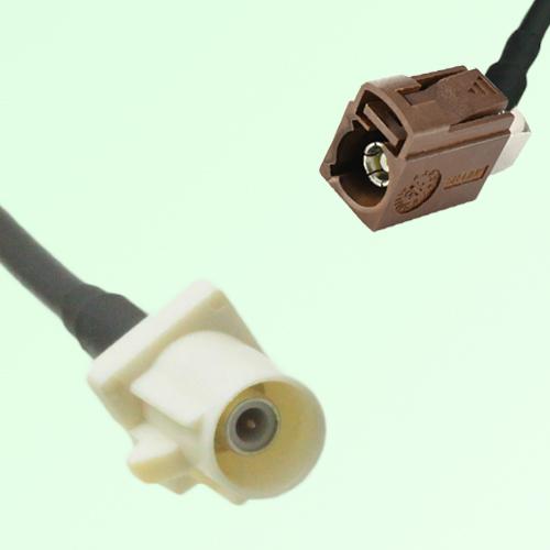 FAKRA SMB B 9001 white Male Plug to F 8011 brown Female Jack RA Cable FAKRA SMB B 9001 white Male Plug to F 8011 brown Female Jack RA Cable