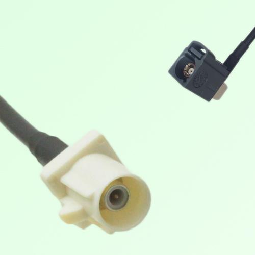 FAKRA SMB B 9001 white Male Plug to G 7031 grey Female Jack RA Cable FAKRA SMB B 9001 white Male Plug to G 7031 grey Female Jack RA Cable