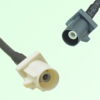 FAKRA SMB B 9001 white Male Plug to G 7031 grey Male Plug Cable