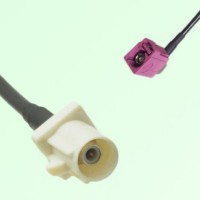 FAKRA SMB B 9001 white Male Plug to H 4003 violet Female Jack RA Cable