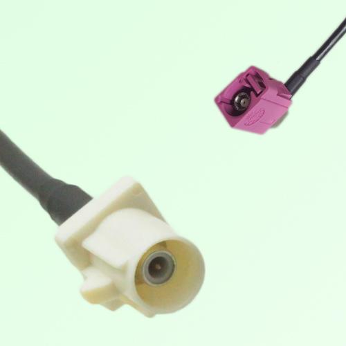 FAKRA SMB B 9001 white Male Plug to H 4003 violet Female Jack RA Cable FAKRA SMB B 9001 white Male Plug to H 4003 violet Female Jack RA Cable