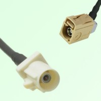 FAKRA SMB B 9001 white Male Plug to I 1001 beige Female Jack RA Cable