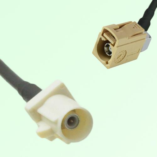 FAKRA SMB B 9001 white Male Plug to I 1001 beige Female Jack RA Cable FAKRA SMB B 9001 white Male Plug to I 1001 beige Female Jack RA Cable