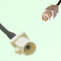 FAKRA SMB B 9001 white Male Plug to I 1001 beige Male Plug Cable