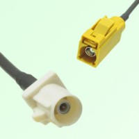 FAKRA SMB B 9001 white Male Plug to K 1027 Curry Female Jack Cable