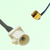 FAKRA SMB B 9001 white Male Plug to K 1027 Curry Female Jack RA Cable