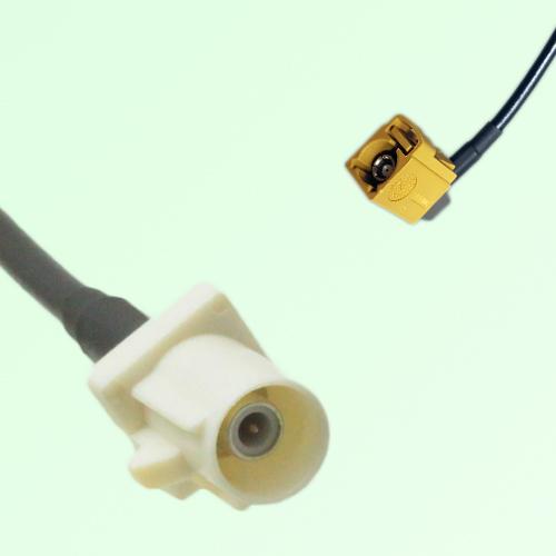 FAKRA SMB B 9001 white Male Plug to K 1027 Curry Female Jack RA Cable FAKRA SMB B 9001 white Male Plug to K 1027 Curry Female Jack RA Cable