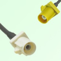 FAKRA SMB B 9001 white Male Plug to K 1027 Curry Male Plug Cable