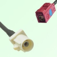 FAKRA SMB B 9001 white Male Plug to L 3002 carmin red Female Cable
