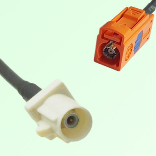 FAKRA SMB B 9001 white Male Plug to M 2003 pastel orange Female Cable FAKRA SMB B 9001 white Male Plug to M 2003 pastel orange Female Cable