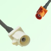 FAKRA SMB B 9001 white Male Plug to M 2003 pastel orange Male Cable