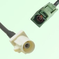FAKRA SMB B 9001 white Male Plug to N 6019 pastel green Female Cable