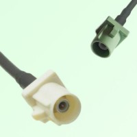 FAKRA SMB B 9001 white Male Plug to N 6019 pastel green Male Cable