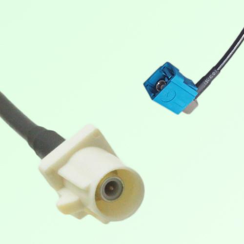 FAKRA SMB B 9001 white Male to Z 5021 Water Blue Female RA Cable FAKRA SMB B 9001 white Male to Z 5021 Water Blue Female RA Cable