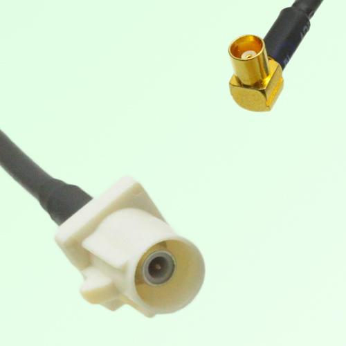FAKRA SMB B 9001 white Male Plug to MCX Female Jack Right Angle Cable