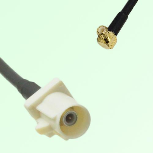FAKRA SMB B 9001 white Male Plug to MCX Male Plug Right Angle Cable