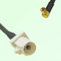 FAKRA SMB B 9001 white Male Plug to MMCX Female Jack Right Angle Cable FAKRA SMB B 9001 white Male Plug to MMCX Female Jack Right Angle Cable