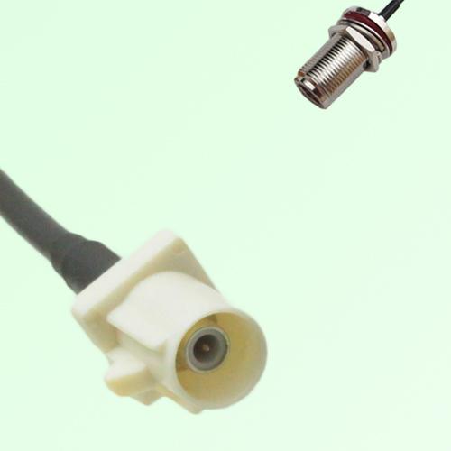 FAKRA SMB B 9001 white Male Plug to N Bulkhead Female Jack Cable FAKRA SMB B 9001 white Male Plug to N Bulkhead Female Jack Cable