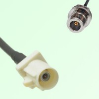 FAKRA SMB B 9001 white Male to N Front Mount Bulkhead Female Cable FAKRA SMB B 9001 white Male to N Front Mount Bulkhead Female Cable
