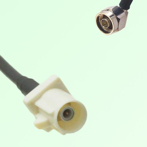 FAKRA SMB B 9001 white Male Plug to N Male Plug Right Angle Cable