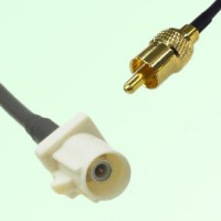 FAKRA SMB B 9001 white Male Plug to RCA Male Plug Cable