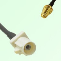 FAKRA SMB B 9001 white Male Plug to RP SMA Bulkhead Female Jack Cable FAKRA SMB B 9001 white Male Plug to RP SMA Bulkhead Female Jack Cable