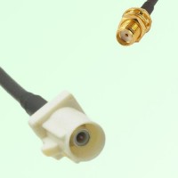 FAKRA SMB B 9001 white Male Plug to SMA Bulkhead Female Jack Cable FAKRA SMB B 9001 white Male Plug to SMA Bulkhead Female Jack Cable