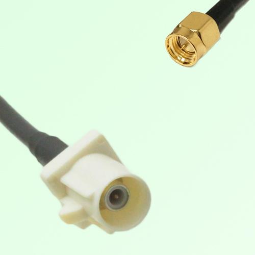 FAKRA SMB B 9001 white Male Plug to SMA Male Plug Cable