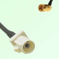 FAKRA SMB B 9001 white Male Plug to SMA Male Plug Right Angle Cable