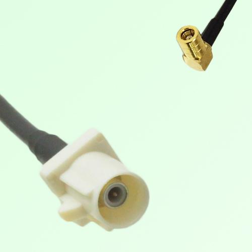 FAKRA SMB B 9001 white Male Plug to SMB Female Jack Right Angle Cable