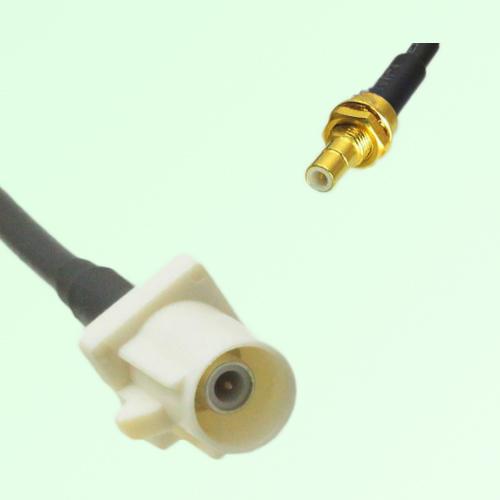 FAKRA SMB B 9001 white Male Plug to SMB Bulkhead Male Plug Cable