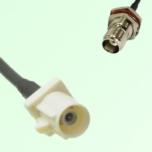 FAKRA SMB B 9001 white Male Plug to TNC Bulkhead Female Jack Cable FAKRA SMB B 9001 white Male Plug to TNC Bulkhead Female Jack Cable
