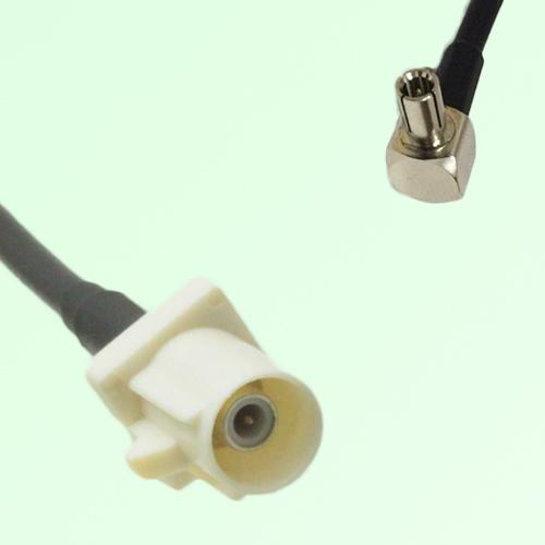 FAKRA SMB B 9001 white Male Plug to TS9 Male Plug Right Angle Cable