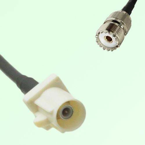 FAKRA SMB B 9001 white Male Plug to UHF Female Jack Cable FAKRA SMB B 9001 white Male Plug to UHF Female Jack Cable
