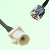 FAKRA SMB B 9001 white Male Plug to UHF Male Plug Cable FAKRA SMB B 9001 white Male Plug to UHF Male Plug Cable