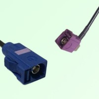 FAKRA SMB C 5005 blue Female Jack to D 4004 bordeaux Female RA Cable