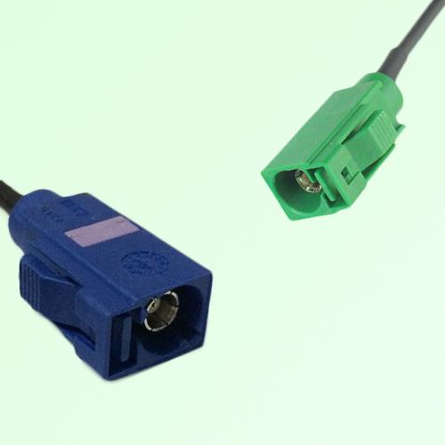 FAKRA SMB C 5005 blue Female Jack to E 6002 green Female Jack Cable